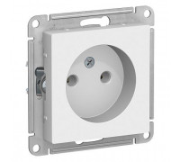 ATLASDESIGN БЕЛАЯ розетка 1м. 16А, б/з, СУ, механизм