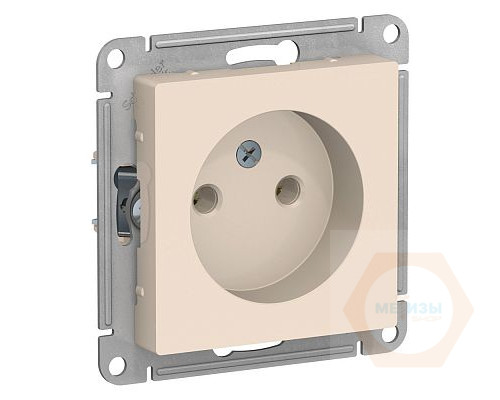 ATLASDESIGN КРЕМ розетка 1м. 16А, б/з, СУ, механизм