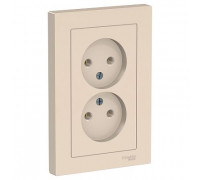 ATLASDESIGN КРЕМ розетка 2м. 16А, б/з, СУ, в сборе