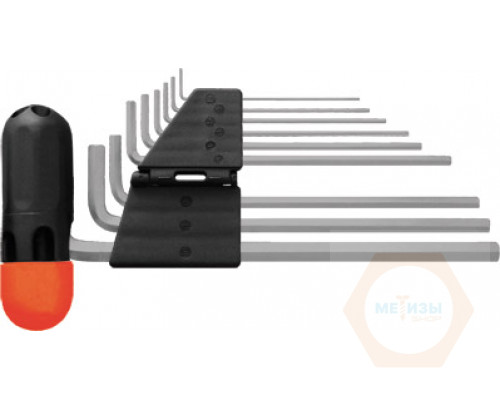 FIT Ключи "Hex" удлиненные, набор с Т-обр. ручкой, H1.5-H10 (9шт.) 64197
