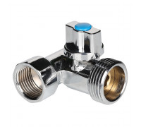 Кран шаровый никель трехпроходной 1/2"х3/4"х1/2" Н-Н-В VALTEC
